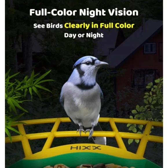 HIXX® Bird Feeder w/ Camera Solar Power Live Bird Watching Camera w/ AI Identify - Picture 8 of 13